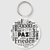 Sleutelring met meertalige vredesontwerpen sleutelhanger (Voorkant)