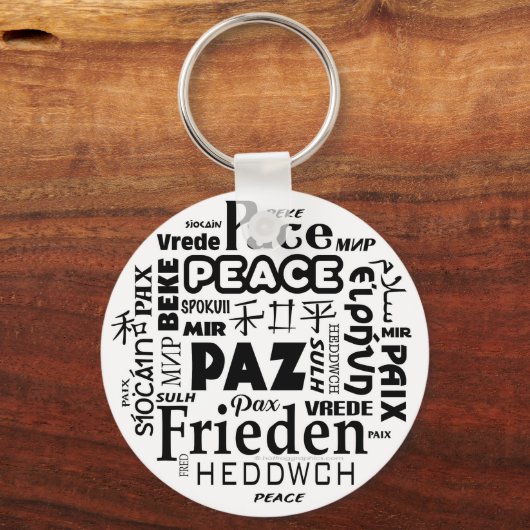 Sleutelring met meertalige vredesontwerpen sleutelhanger (Voorkant)
