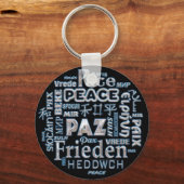 Sleutelring met meertalige vredesontwerpen sleutelhanger (Voorkant)
