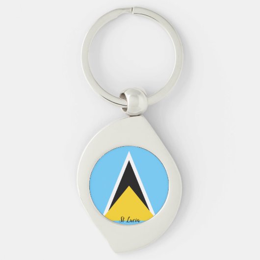 Sleutelring met vlag van St Lucia Sleutelhanger (Voorkant)