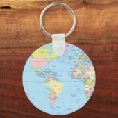 Sleutelring met Wereldkaart Sleutelhanger (Voorkant)