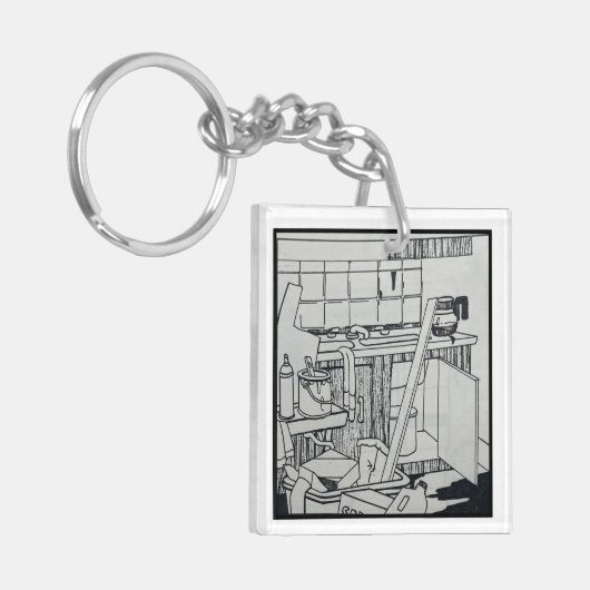 Sleutelring "Opruimen" Sleutelhanger (Voorkant Links)