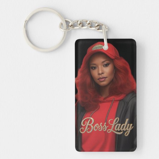 Sleutelring van Boss Lady Acryl Sleutelhanger (Voorkant)