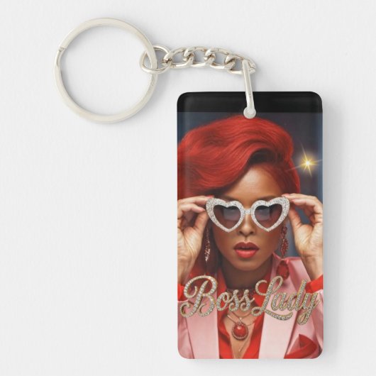 Sleutelring van Boss Lady Acryl Sleutelhanger (Voorkant)