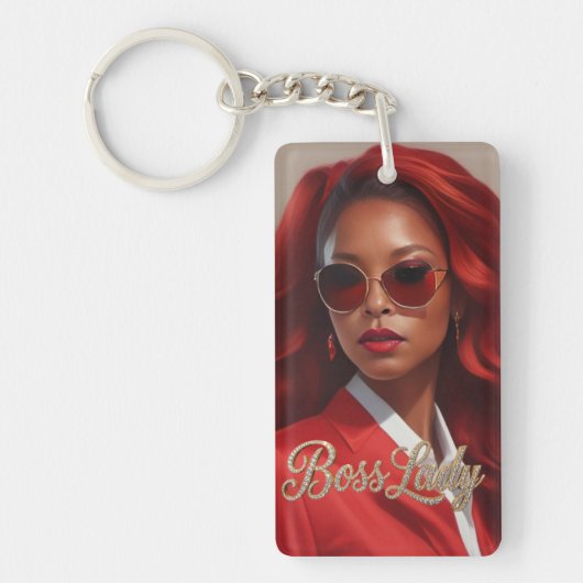 Sleutelring van Boss Lady Acryl Sleutelhanger (Voorkant)
