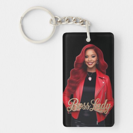 Sleutelring van Boss Lady Acryl Sleutelhanger (Voorkant)