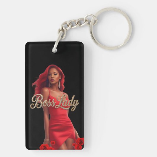 Sleutelring van Boss Lady Acryl Sleutelhanger (achterkant)