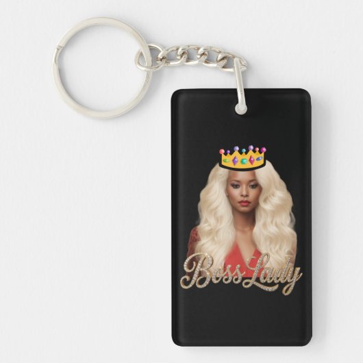 Sleutelring van Boss Lady Acryl Sleutelhanger (Voorkant)