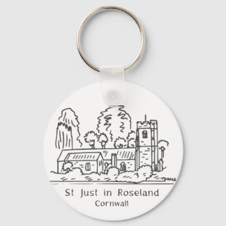 Sleutelring van kerk in St Just in Roseland Sleutelhanger