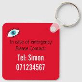 Sleutelring voor visueel gehandicaptencontact sleutelhanger (Achterkant)