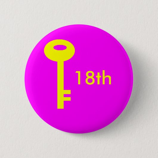 sleutelroze, 18e ronde button 5,7 cm (Voorkant)