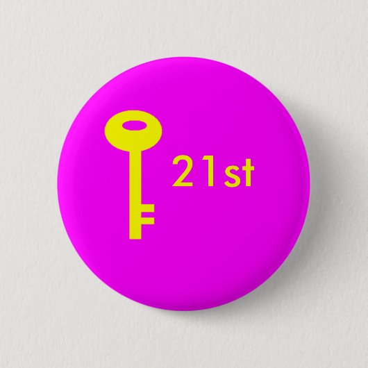 sleutelroze, 21e ronde button 5,7 cm (Voorkant)