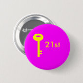 sleutelroze, 21e ronde button 5,7 cm (Voorkant /achterkant)