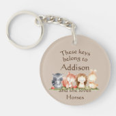 Sleutels Aangepaste naam houdt dieren van houden Sleutelhanger (Voorkant)