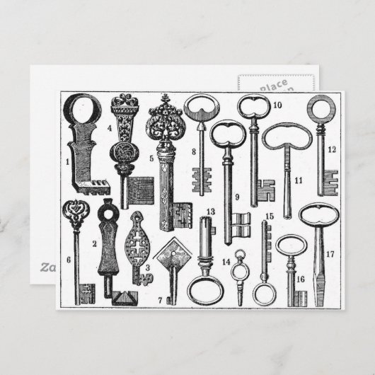  sleutels briefkaart (Voorkant / Achterkant)