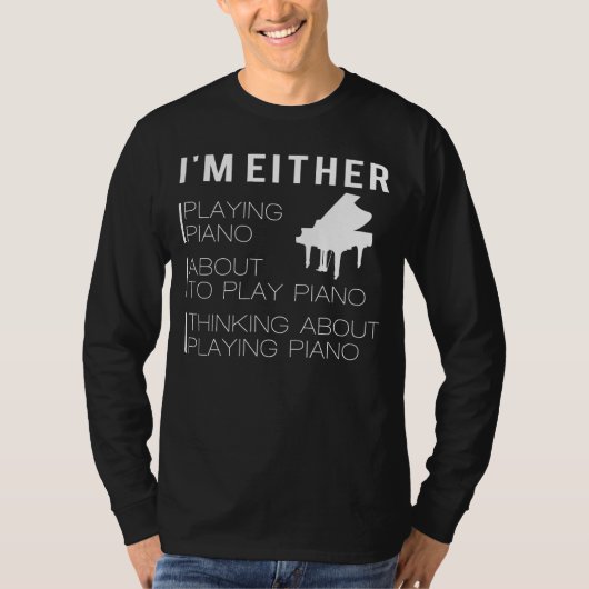 Sleutels en grinniken: Grappig Piano T-shirt (Voorkant)