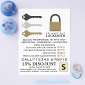 Sleutels & Hangslot, Slotensmid Reclamefolder Flyer (Enkel)