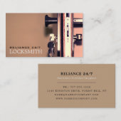 Sleutels in de deur, sloten visitekaartje (Voorkant / Achterkant)