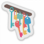 Sleutels in diverse kleuren sticker (Voorkant)