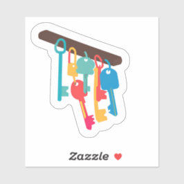 Sleutels in diverse kleuren sticker