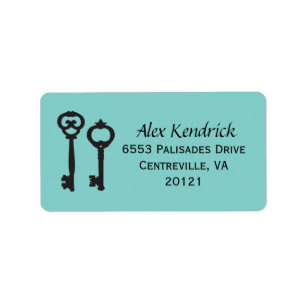 sleutels labels - blauw