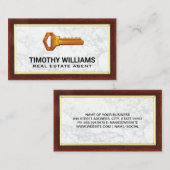 Sleutels | Rand hout | Marmer Visitekaartje (Voorkant / Achterkant)