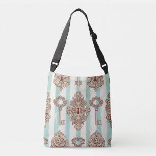 sleutels, sloten: vrij handpatroon. crossbody tas