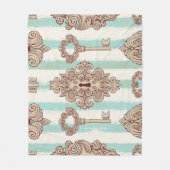  sleutels, sloten: vrij handpatroon. fleece deken (Voorkant)