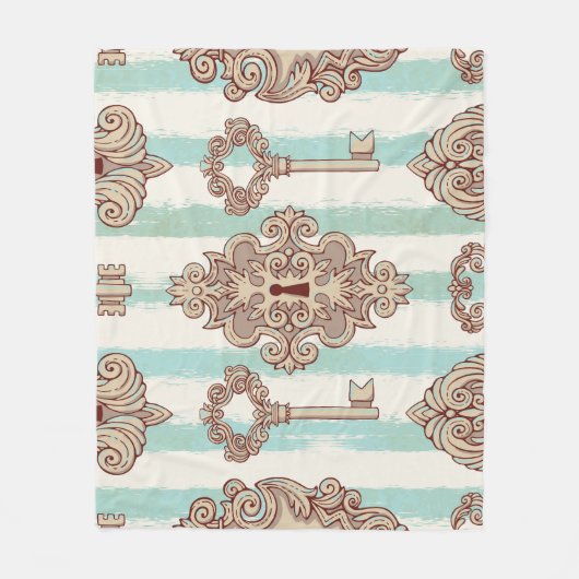  sleutels, sloten: vrij handpatroon. fleece deken (Voorkant)