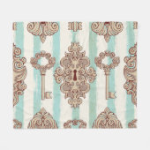  sleutels, sloten: vrij handpatroon. fleece deken (Voorkant (Horizontaal))