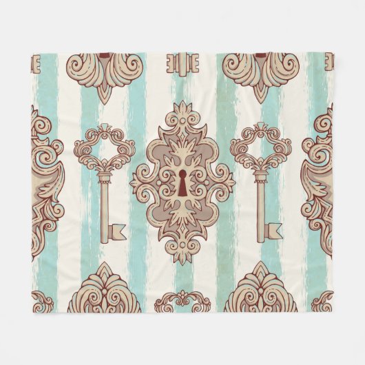 sleutels, sloten: vrij handpatroon. fleece deken (Voorkant (Horizontaal))