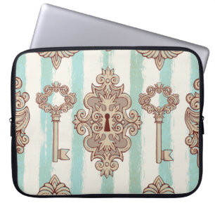  sleutels, sloten: vrij handpatroon. laptop sleeve