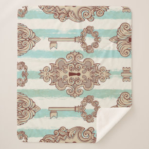  sleutels, sloten: vrij handpatroon. sherpa deken