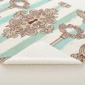  sleutels, sloten: vrij handpatroon. sherpa deken (3/4)