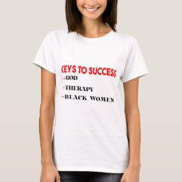 Sleutels tot succes God Therapie Zwart Vrouwen Gra T-shirt