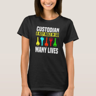 Sleutels van conciërge Janitor Bewaker Caretaker P T-shirt
