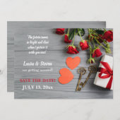 Sleutels van de Liefde Save the Date Aankondiging (Voorkant / Achterkant)