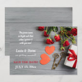 Sleutels van Liefde Save the Date Aankondiging (Voorkant / Achterkant)
