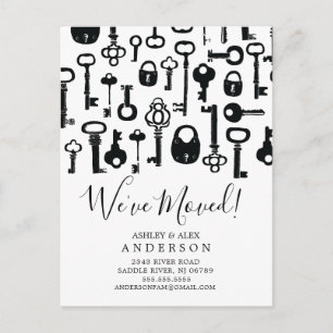  sleutels Verplaatsend Aankondiging Postkaart