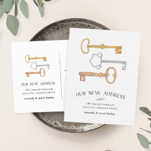 sleutels Verplaatsingsaankondiging Aankondigingskaart