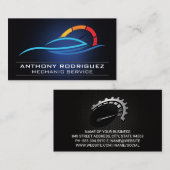 Sleutels Versnelling en Piston | Auto Service Logo Visitekaartje (Voorkant / Achterkant)