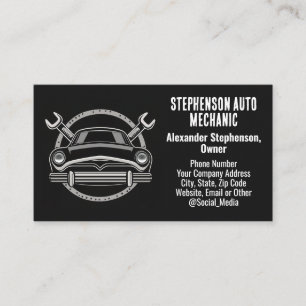 Sleutels Vintage Auto Automechanicien Visitekaartje