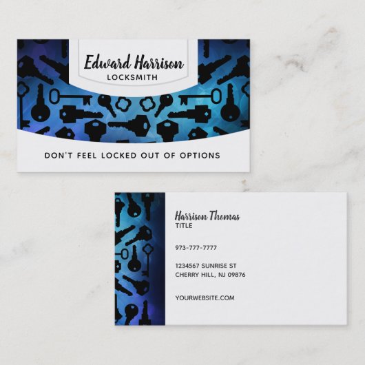 Sleutels Visitekaartjes (Voorkant / Achterkant)