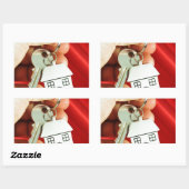 Sleutels voor een nieuw huis! rechthoekige sticker (Vel)