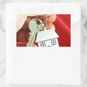 Sleutels voor een nieuw huis! rechthoekige sticker (Tas)