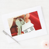 Sleutels voor een nieuw huis! rechthoekige sticker (Envelop)