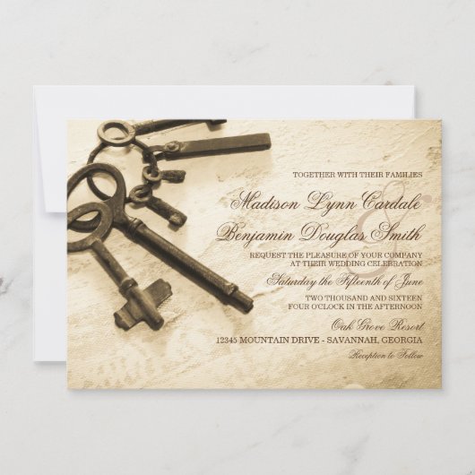 Sleutels voor haar uitnodigingen van het Heart Vin (Voorkant)