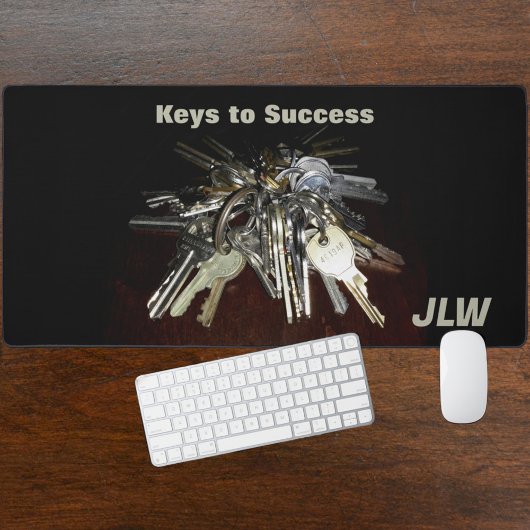 Sleutels voor succes  Fotografisch Zwart Bureaumat