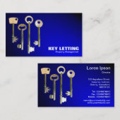 Sleutels - Wit op Spotlit Blue Visitekaartje (Voorkant / Achterkant)