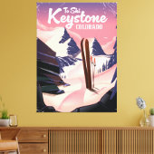 Sleutelsteen om te skiën canvas afdruk (Insitu (Woonkamer))